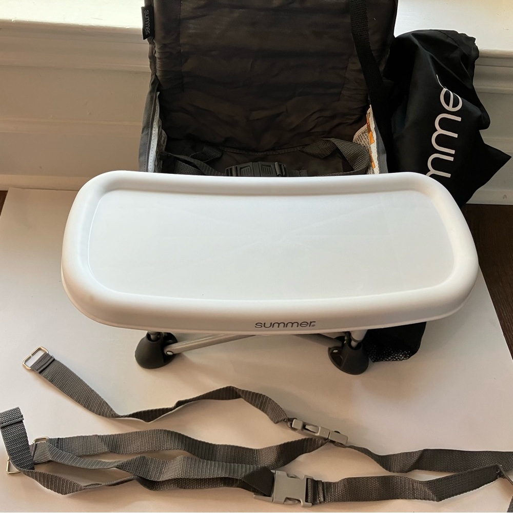 Summer Infant Pop 'N Sit Portable Booster Chair, Floor Seat, Grey, 6 Mos - 3 Yrs